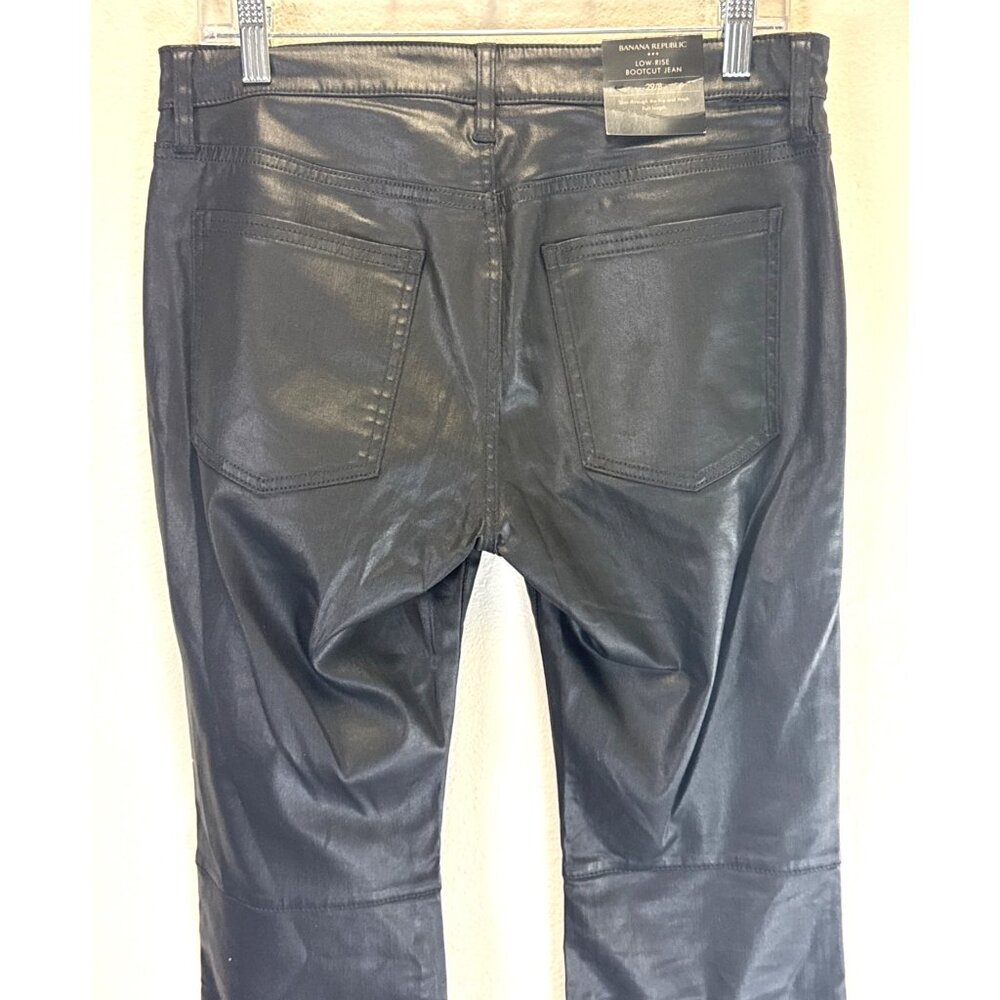 NWT Banana Republic Women's Low-Rise Bootcut Black Shiny Jeans Size 29/8 - Picture 5 of 12